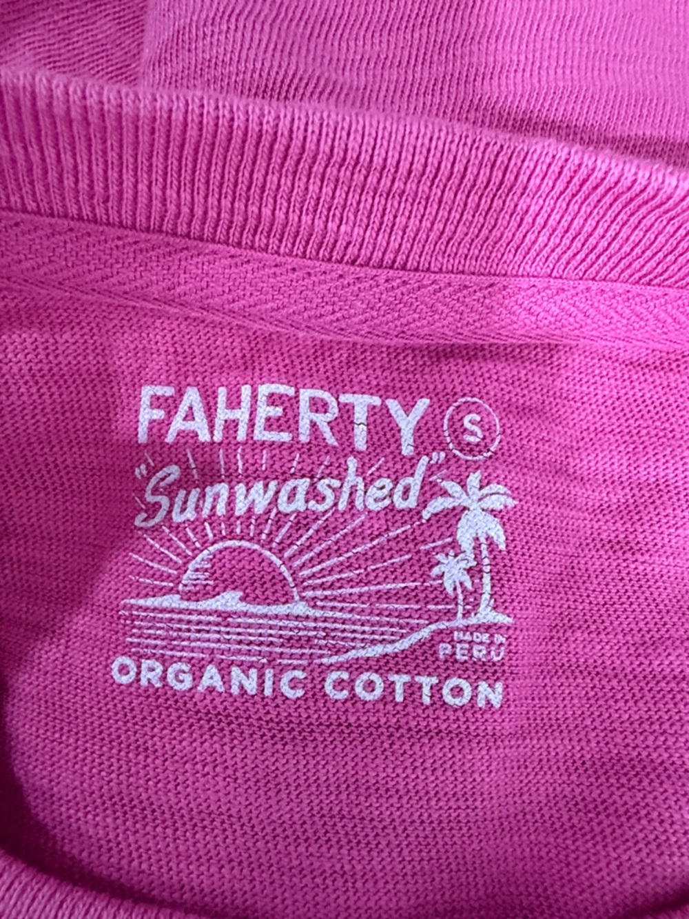 Faherty Pink Organic Cotton Sleeveless Tank Top Sunwashed Women’s Size S Crop - Picture 4 of 6